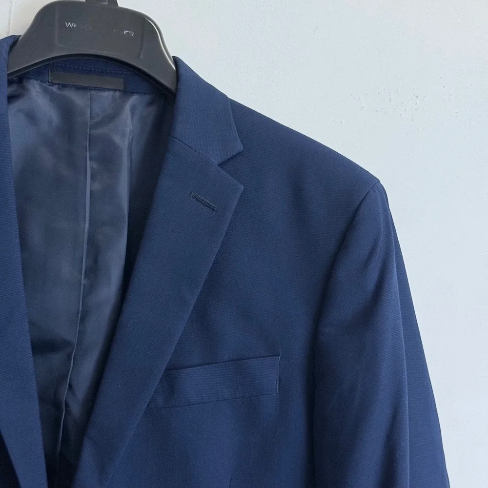 Kenneth Cole Reaction Mens 38R Navy Blue Techni-Cole‎ Blazer Suit Jacket